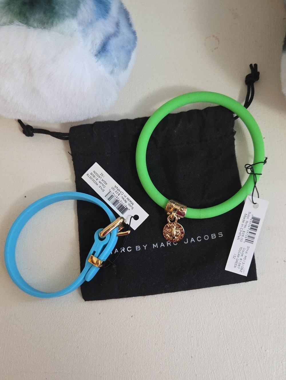 NWT Marc by Marc Jacobs  Silicone Bracelet Bundle with Gold Charm